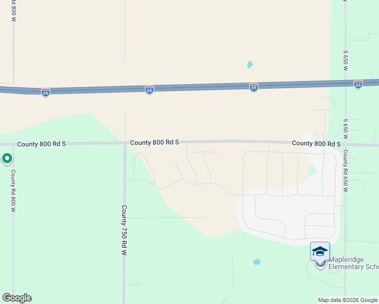 map of restaurants, bars, coffee shops, grocery stores, and more near 7285 800 South in Pendleton