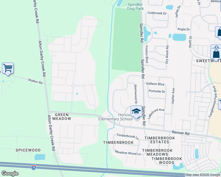 map of restaurants, bars, coffee shops, grocery stores, and more near 1787 Hickory Hill Drive in Columbus