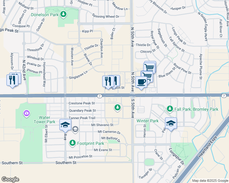 map of restaurants, bars, coffee shops, grocery stores, and more near 4833 East Bridge Street in Brighton