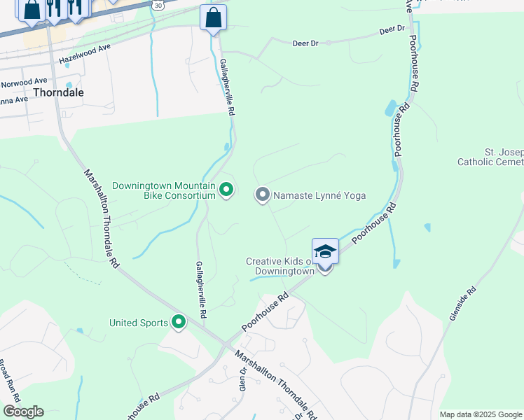 map of restaurants, bars, coffee shops, grocery stores, and more near 1466 Federal Drive in Chester County