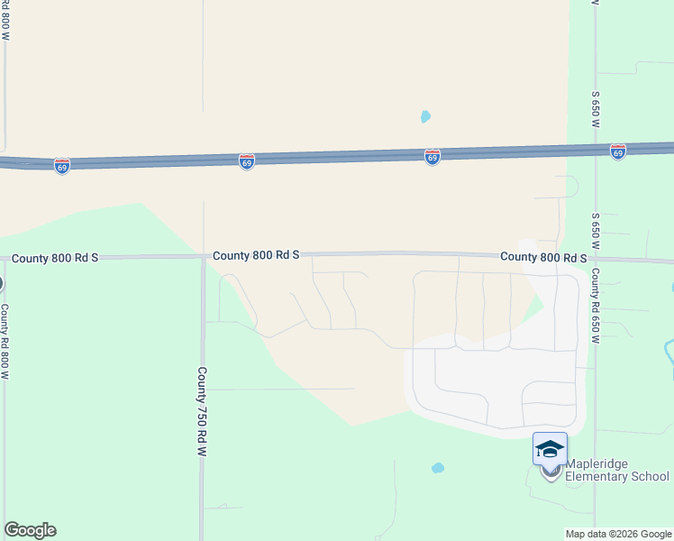 map of restaurants, bars, coffee shops, grocery stores, and more near 7285 800 South in Pendleton