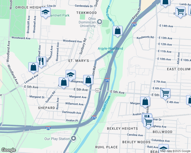 map of restaurants, bars, coffee shops, grocery stores, and more near 888 North Nelson Road in Columbus