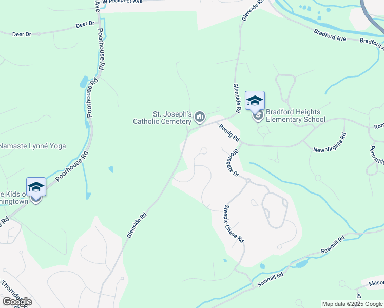 map of restaurants, bars, coffee shops, grocery stores, and more near 1558 Bright Glade Circle in Downingtown