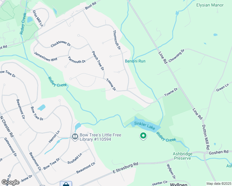 map of restaurants, bars, coffee shops, grocery stores, and more near 1729 Towne Drive in West Chester