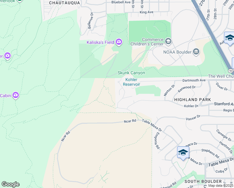 map of restaurants, bars, coffee shops, grocery stores, and more near 390 Hollyberry Lane in Boulder