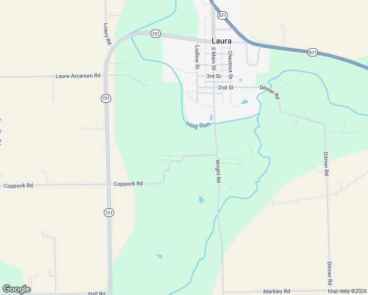 map of restaurants, bars, coffee shops, grocery stores, and more near 11000-11134 Coppock Rd in Laura