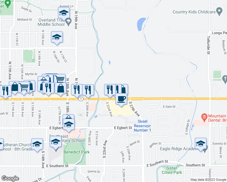 map of restaurants, bars, coffee shops, grocery stores, and more near 2311 East Bridge Street in Brighton