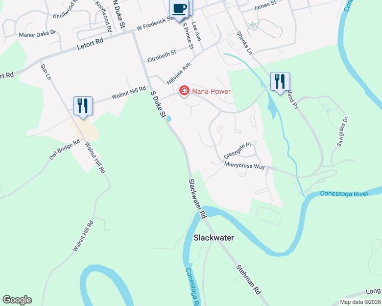 map of restaurants, bars, coffee shops, grocery stores, and more near 522 Thorngate Place in Millersville