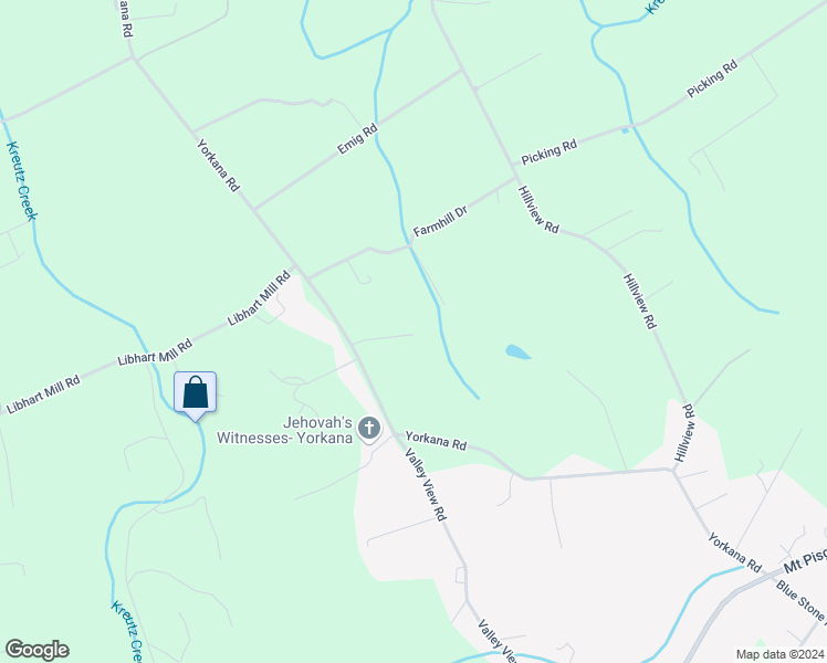 map of restaurants, bars, coffee shops, grocery stores, and more near 767 Yorkana Road in York