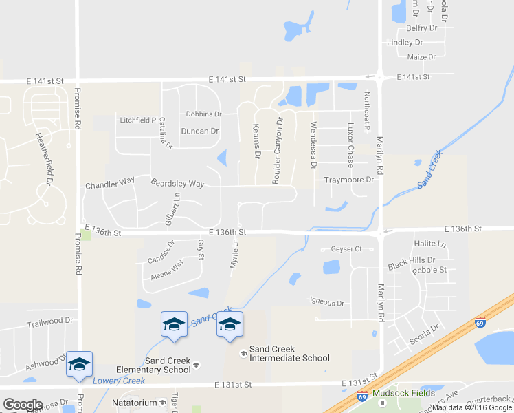map of restaurants, bars, coffee shops, grocery stores, and more near 11585 Arielle Drive in Fishers