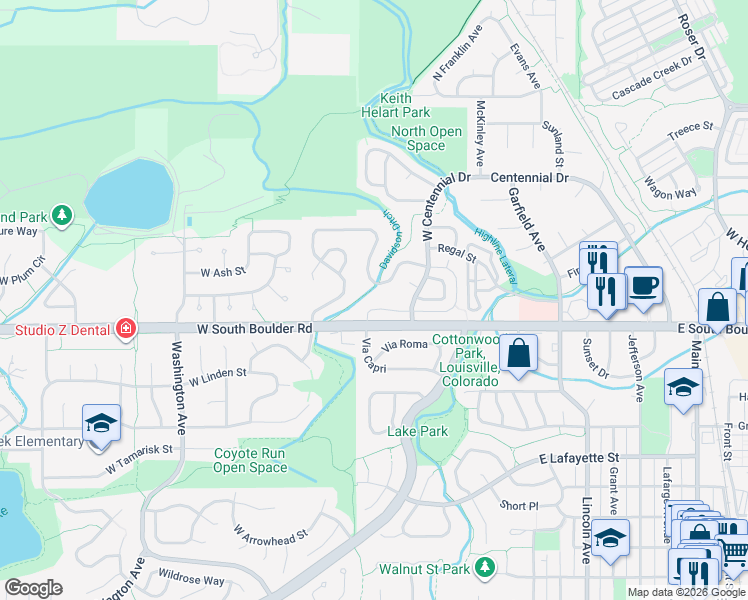 map of restaurants, bars, coffee shops, grocery stores, and more near 461 Pheasant Run in Louisville