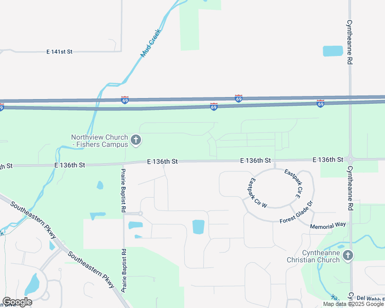 map of restaurants, bars, coffee shops, grocery stores, and more near 15106 East 136th Street in Fishers