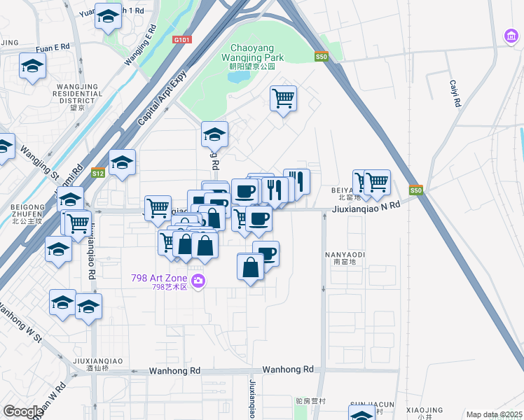 map of restaurants, bars, coffee shops, grocery stores, and more near in 
