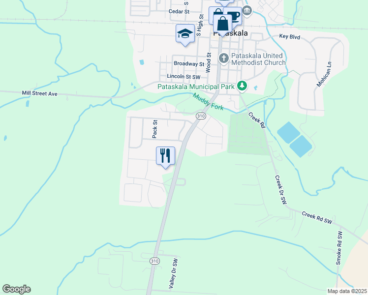 map of restaurants, bars, coffee shops, grocery stores, and more near 7201 Hazelton-Etna Road Southwest in Pataskala