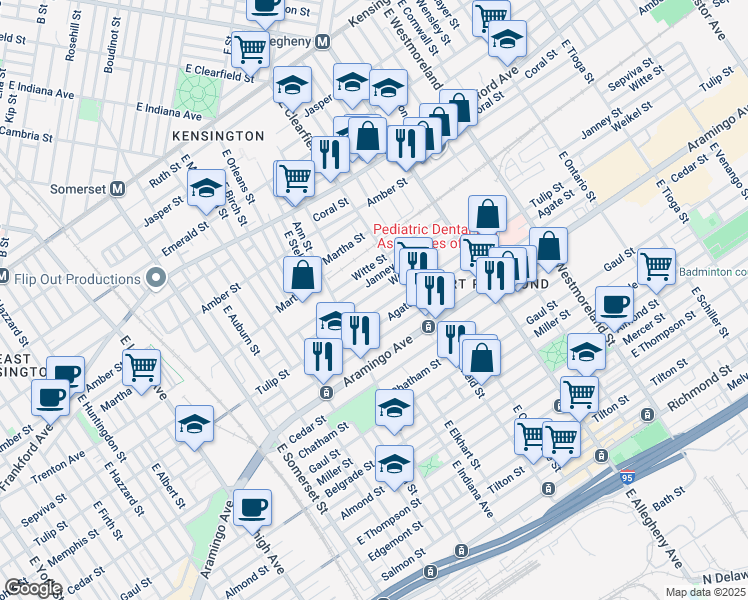 map of restaurants, bars, coffee shops, grocery stores, and more near in Philadelphia