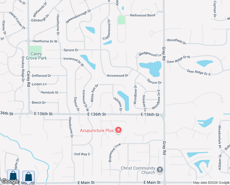 map of restaurants, bars, coffee shops, grocery stores, and more near 776 Johnson Drive in Carmel