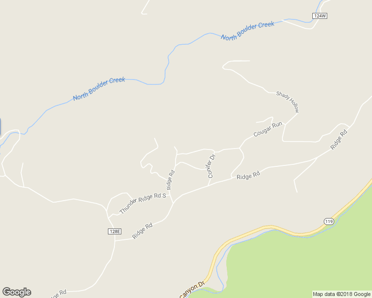 map of restaurants, bars, coffee shops, grocery stores, and more near 169 Conifer Drive in Nederland