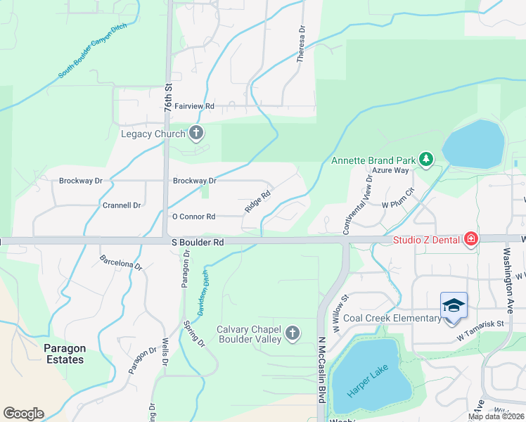 map of restaurants, bars, coffee shops, grocery stores, and more near 182 Ridge Road in Boulder