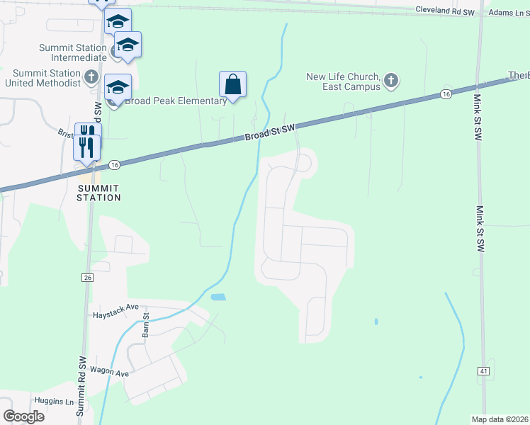 map of restaurants, bars, coffee shops, grocery stores, and more near Old Bay Drive in Pataskala