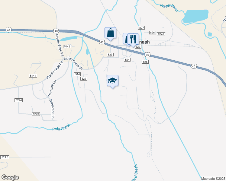 map of restaurants, bars, coffee shops, grocery stores, and more near in Tabernash