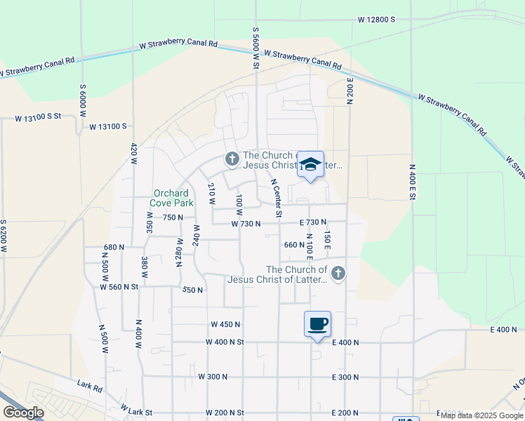 map of restaurants, bars, coffee shops, grocery stores, and more near 41 West 770 North in Santaquin