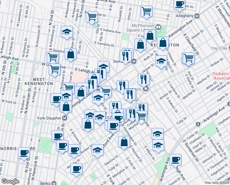 map of restaurants, bars, coffee shops, grocery stores, and more near in Philadelphia