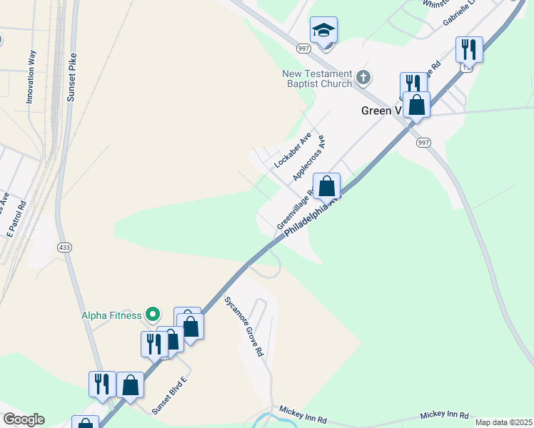 map of restaurants, bars, coffee shops, grocery stores, and more near 173 Carbaugh Drive in Chambersburg