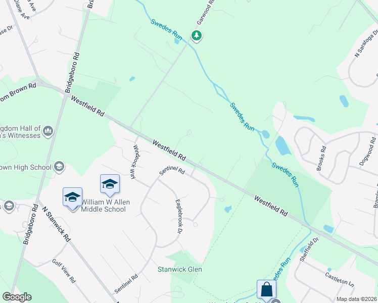 map of restaurants, bars, coffee shops, grocery stores, and more near 812 Joshua Court in Moorestown
