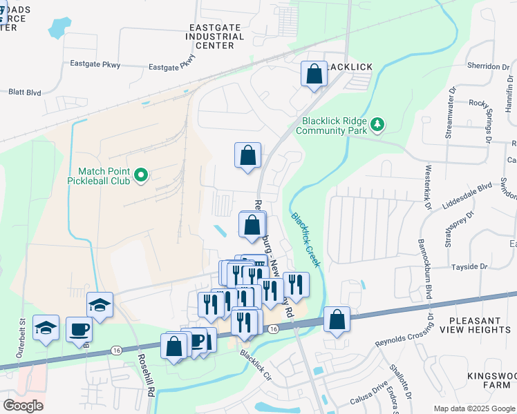 map of restaurants, bars, coffee shops, grocery stores, and more near Reynoldsburg - New Albany Road in Reynoldsburg
