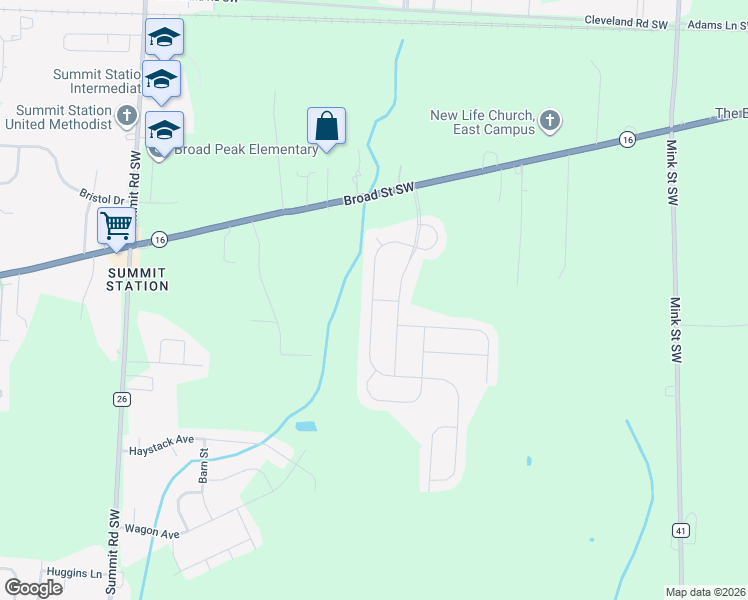 map of restaurants, bars, coffee shops, grocery stores, and more near Winterfield Drive in Pataskala