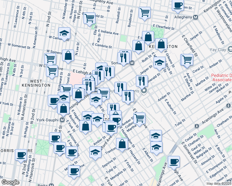 map of restaurants, bars, coffee shops, grocery stores, and more near in Philadelphia