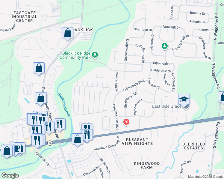 map of restaurants, bars, coffee shops, grocery stores, and more near 244 Glenkirk Drive in Columbus