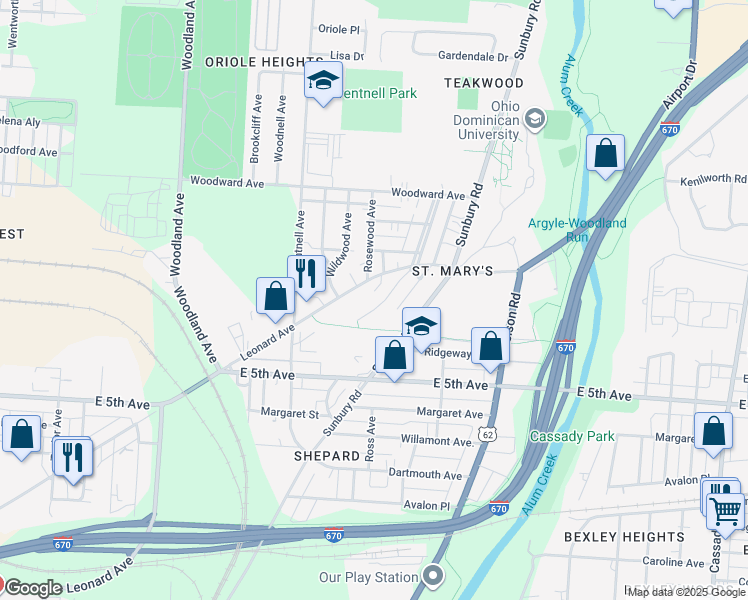 map of restaurants, bars, coffee shops, grocery stores, and more near 979 Wellington Boulevard in Columbus