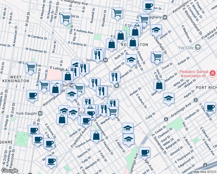 map of restaurants, bars, coffee shops, grocery stores, and more near 2003 East Sterner Street in Philadelphia