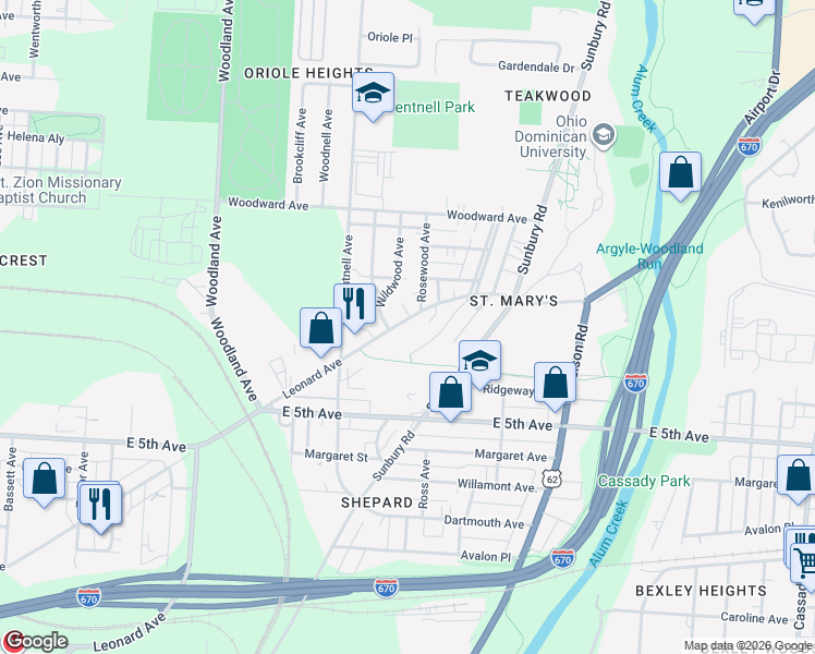 map of restaurants, bars, coffee shops, grocery stores, and more near 979 Wellington Boulevard in Columbus