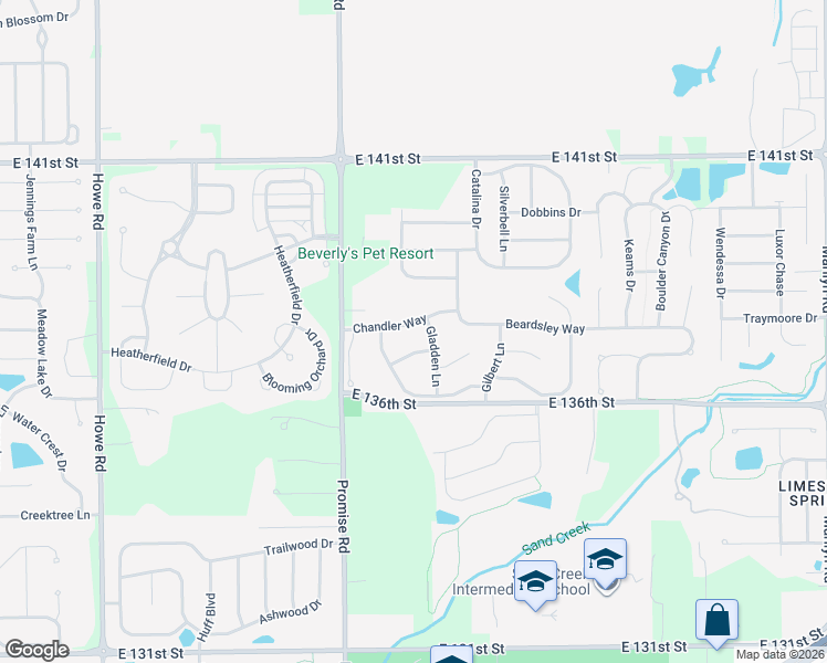map of restaurants, bars, coffee shops, grocery stores, and more near 11085 Chandler Way in Fishers