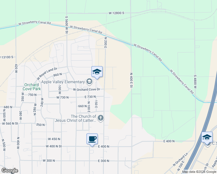map of restaurants, bars, coffee shops, grocery stores, and more near 231 East 770 North Street in Santaquin