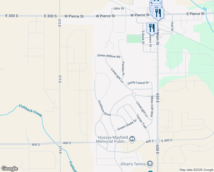 map of restaurants, bars, coffee shops, grocery stores, and more near 3402 Roundlake Lane in Whitestown