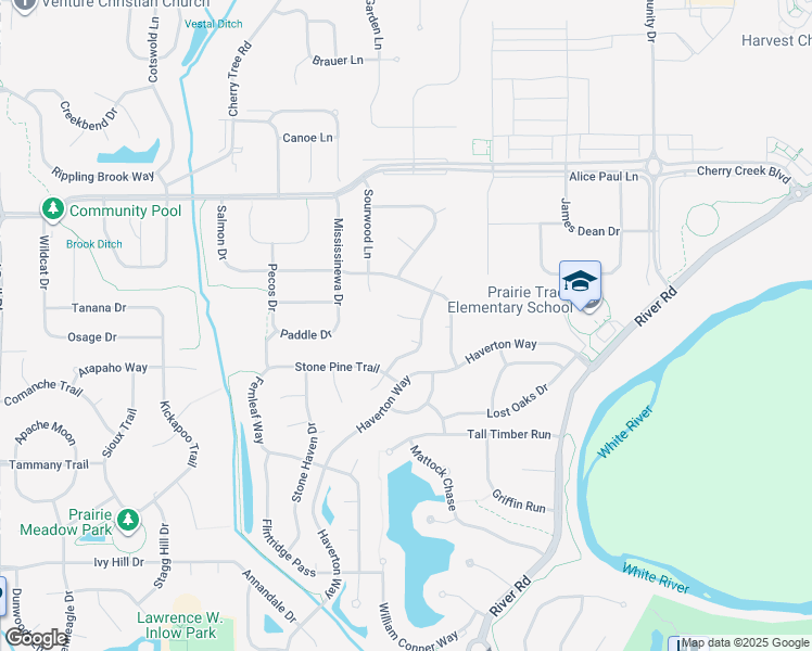 map of restaurants, bars, coffee shops, grocery stores, and more near 5859 Hornbean Court in Carmel