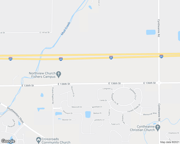 map of restaurants, bars, coffee shops, grocery stores, and more near 15106 East 136th Street in Fishers