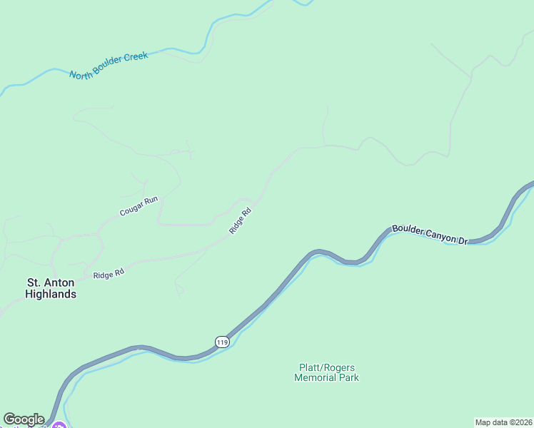 map of restaurants, bars, coffee shops, grocery stores, and more near 3982 Ridge Road in Nederland