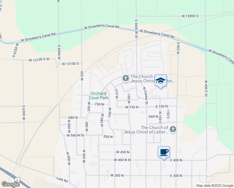 map of restaurants, bars, coffee shops, grocery stores, and more near 210 West in Santaquin
