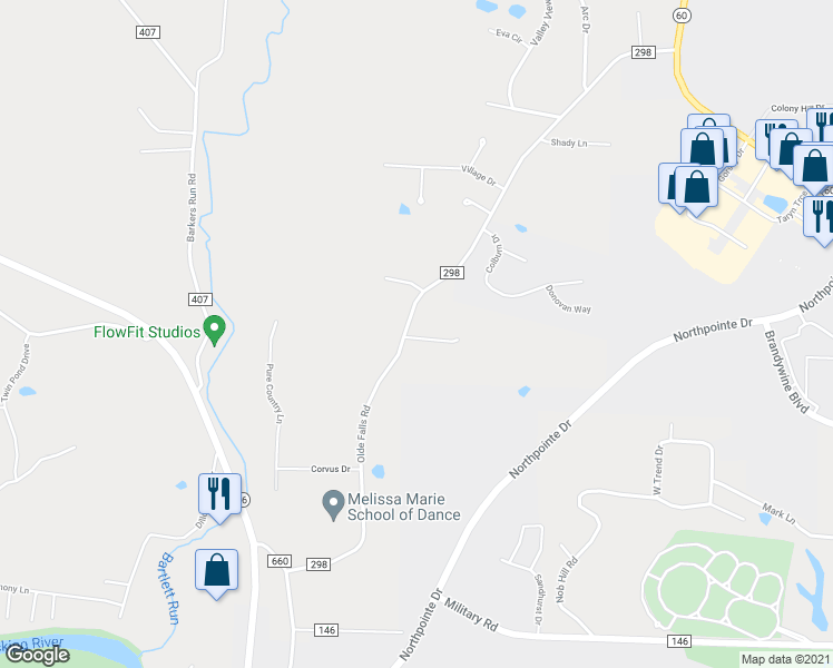 map of restaurants, bars, coffee shops, grocery stores, and more near 2928 Olde Falls Road in Zanesville