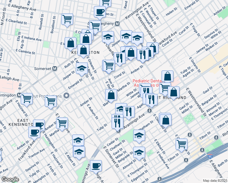 map of restaurants, bars, coffee shops, grocery stores, and more near in Philadelphia