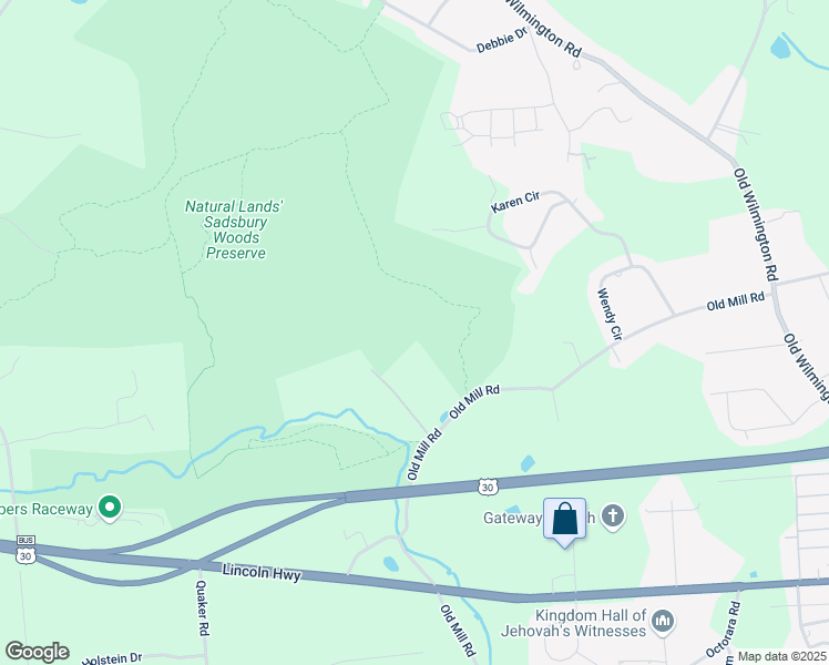map of restaurants, bars, coffee shops, grocery stores, and more near 175 Old Mill Road in Parkesburg