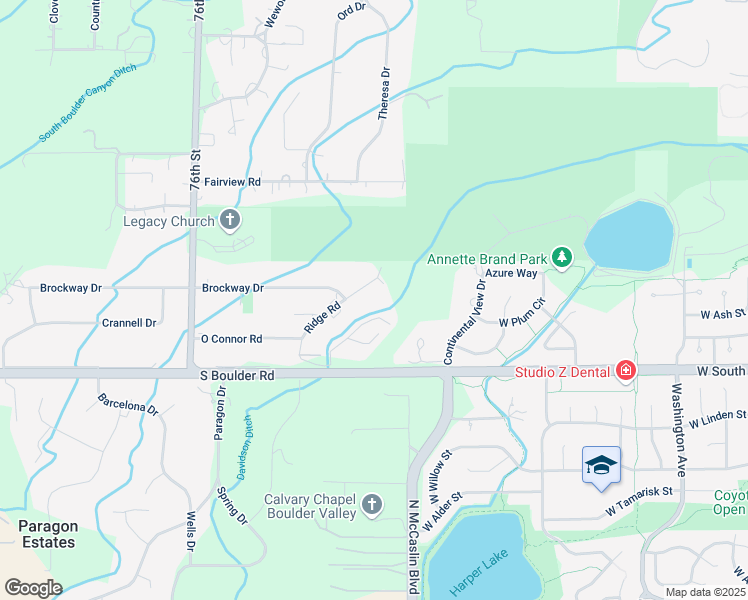 map of restaurants, bars, coffee shops, grocery stores, and more near 238 Ridge Road in Boulder