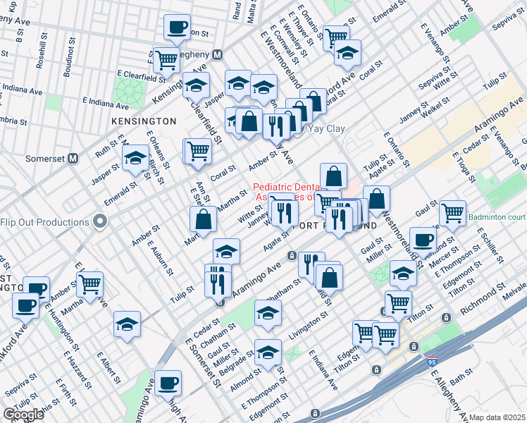 map of restaurants, bars, coffee shops, grocery stores, and more near in Philadelphia