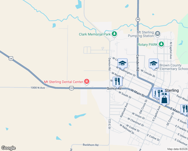 map of restaurants, bars, coffee shops, grocery stores, and more near 106 Damon Road in Mount Sterling