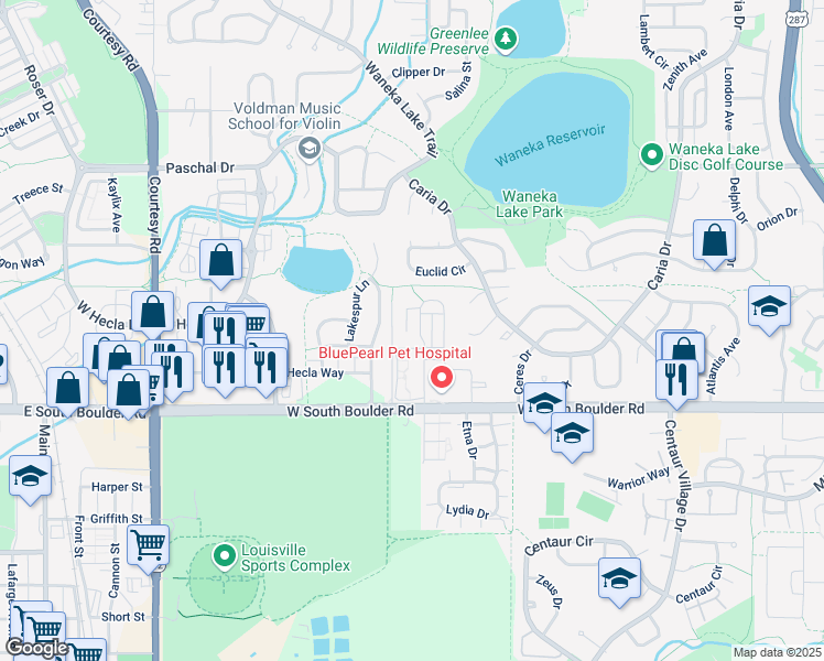 map of restaurants, bars, coffee shops, grocery stores, and more near 918 Sage Court in Lafayette