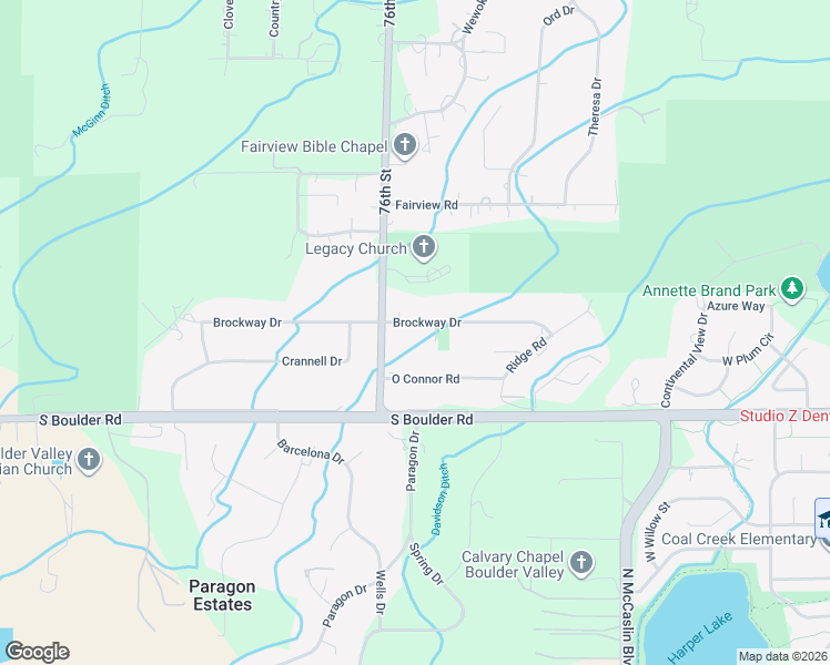 map of restaurants, bars, coffee shops, grocery stores, and more near 7655 Brockway Drive in Boulder